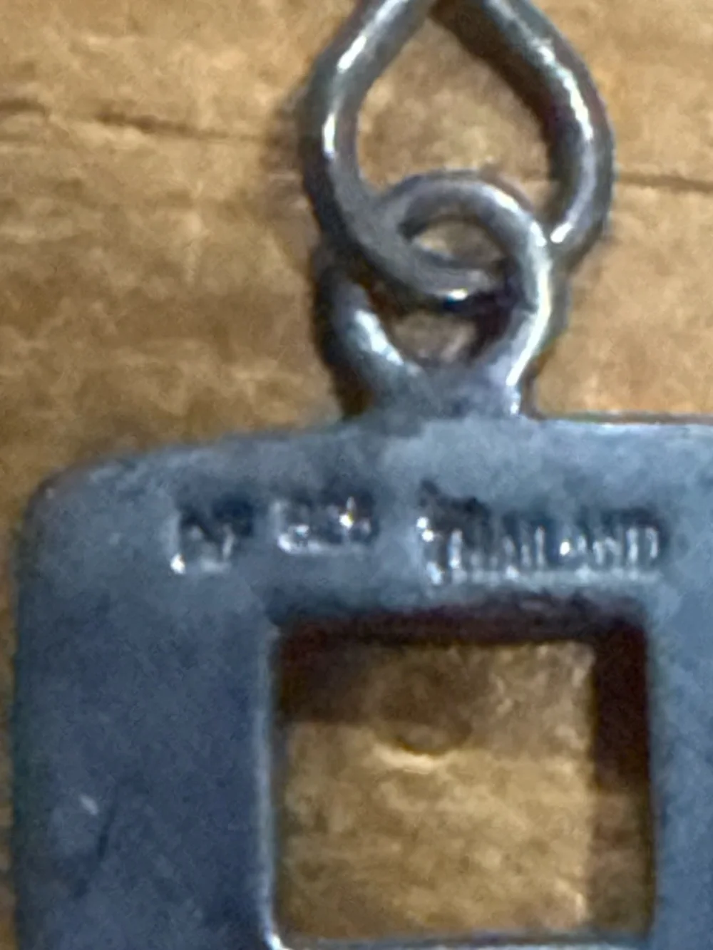 Sterling Silver 925 Geometric Square Link Dangle Earrings Minimalist - Picture 6 of 7